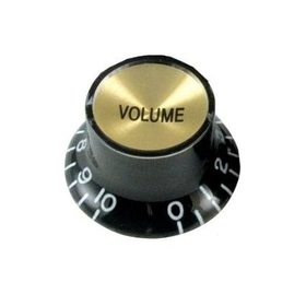PARTS KN007-06 - Ручка пластик д/эл. гит. SG тип - Volume, цв.черный/золото в магазине для музыкантов Рок-н-Ролл