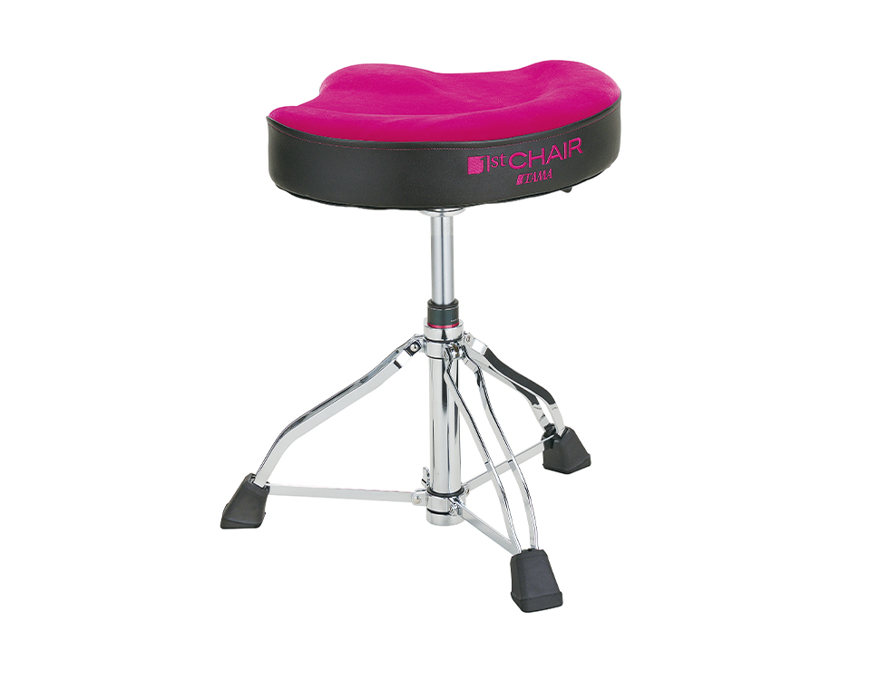 TAMA HT530PKCN 1st Chair Gride Rider Drum Throne w/Pink Cloth Top Seat - стул для барабанщика в магазине для музыкантов Рок-н-Ролл