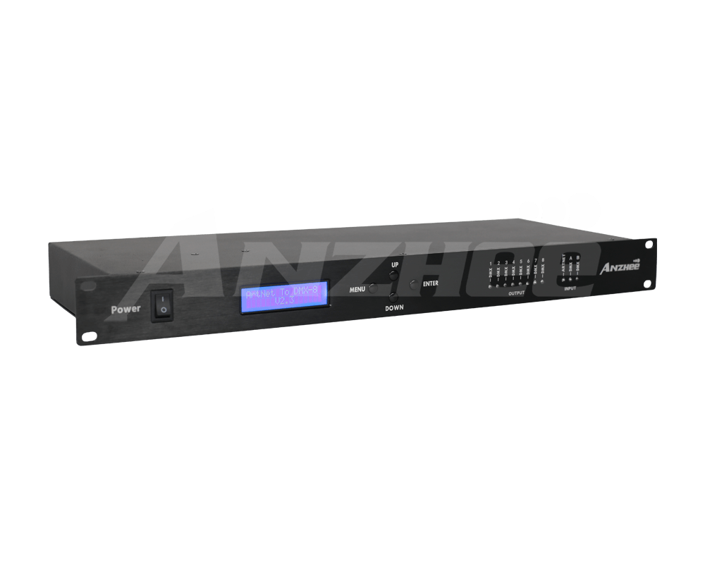 Anzhee ArtGate 8 - Конвертер Artnet-DMX / процессор ARM / Скорость 100 Мбитс / вход-выход RJ45 - 2шт в магазине для музыкантов Рок-н-Ролл