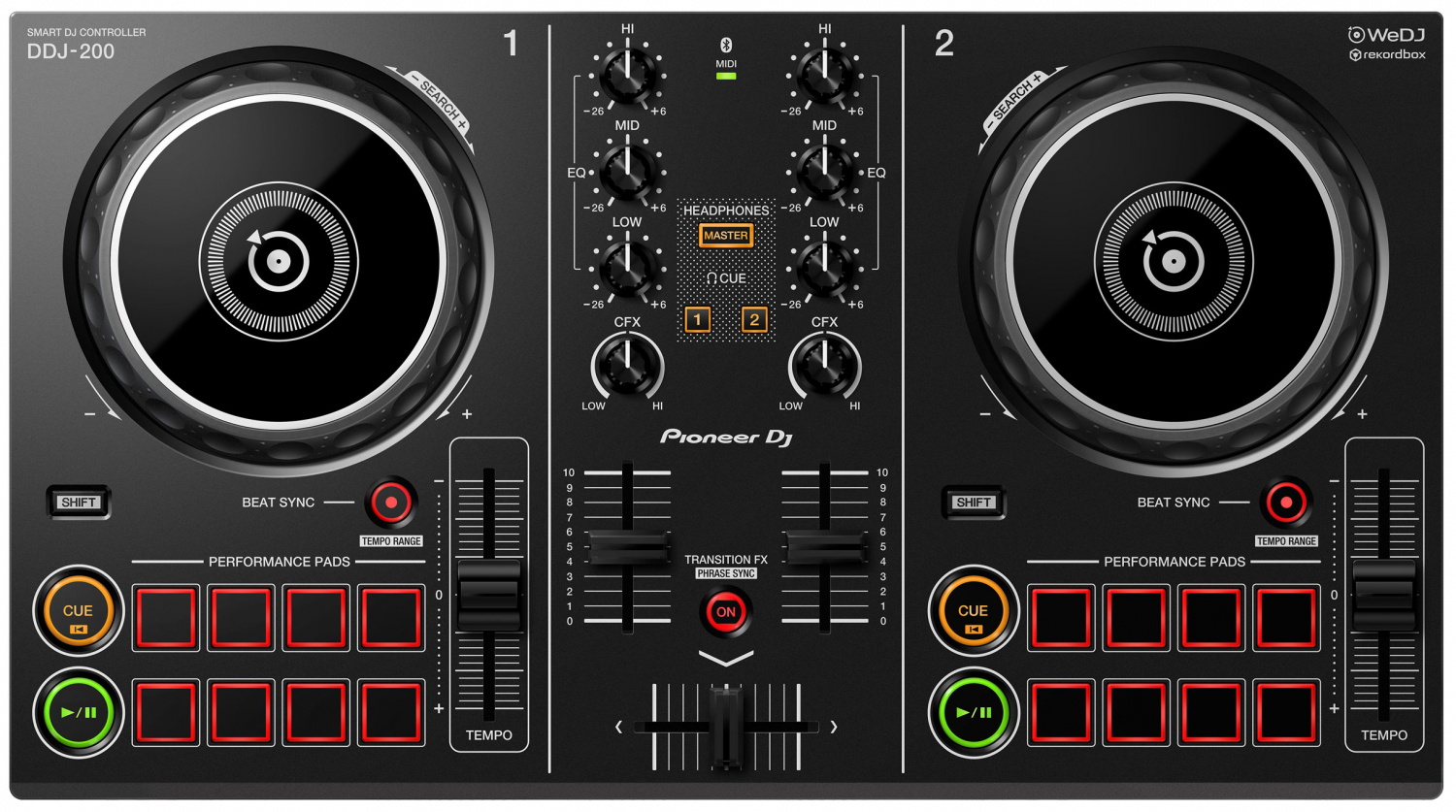 Pioneer DDJ-200 - Двухканальный контроллер для rekordbox dj, WeDJ, djay, edjing Mix в магазине для музыкантов Рок-н-Ролл