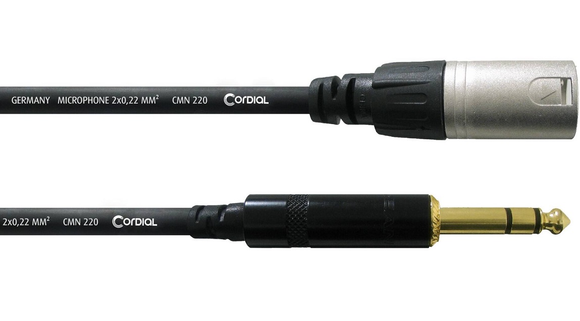 Cordial CFM 0,6 MV - инструментальный кабель XLR male/джек стерео 6,3 мм, 0,6 м, черный в магазине для музыкантов Рок-н-Ролл