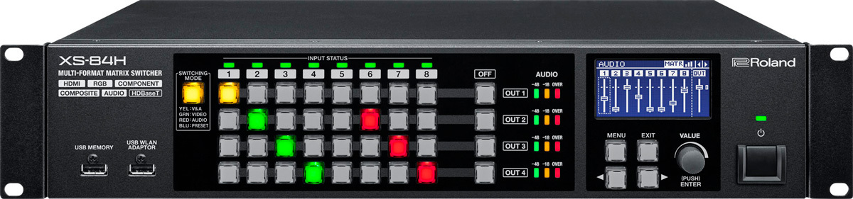 Roland XS-84H 8-in x 4-out Multi-Format AV Matrix Switcher - аудио-видео матрица в магазине для музыкантов Рок-н-Ролл