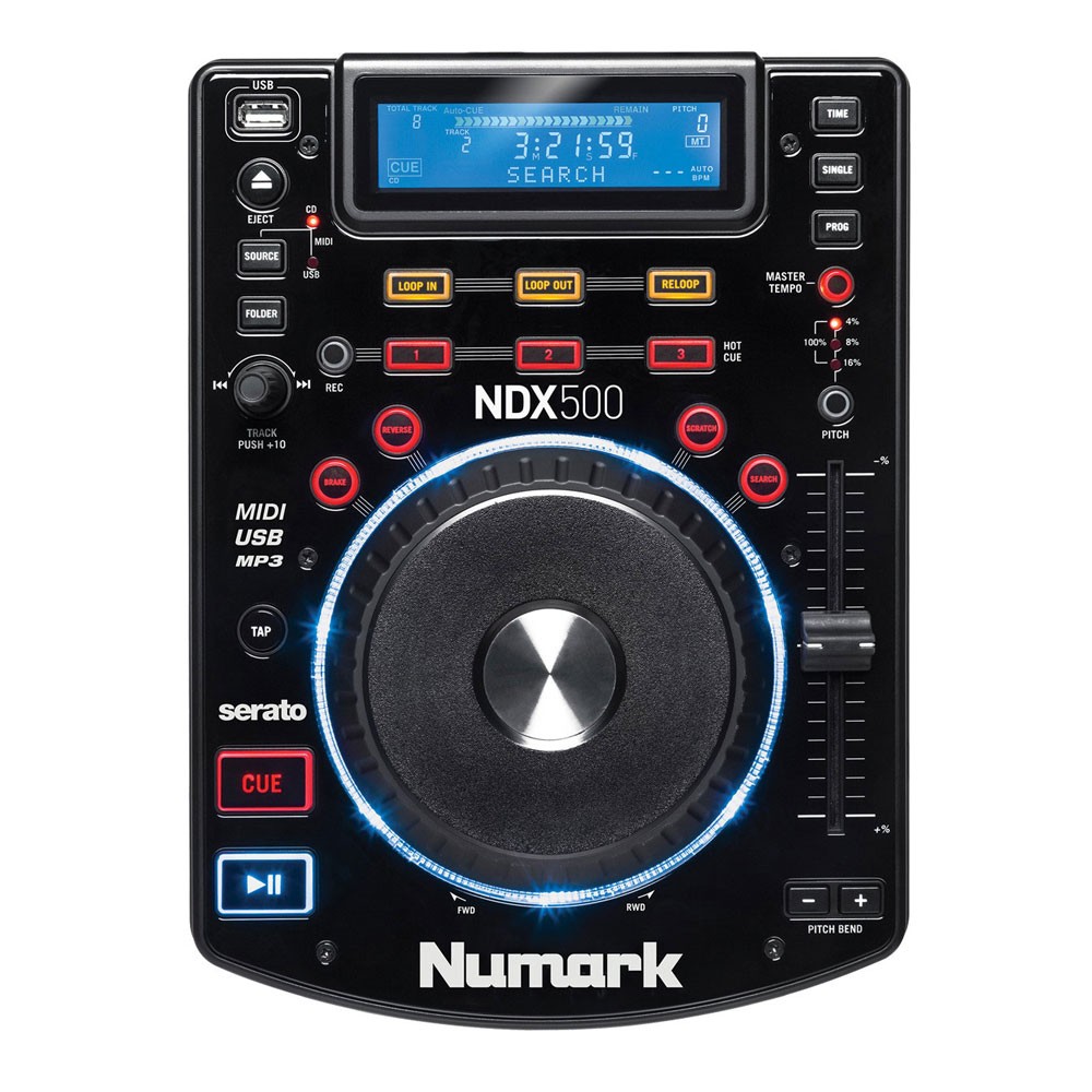 NUMARK NDX500 - настольный CD/MP3-плеер, USB-Flash, встроенная аудио карта, USB-midi, Anti-Shock в магазине для музыкантов Рок-н-Ролл