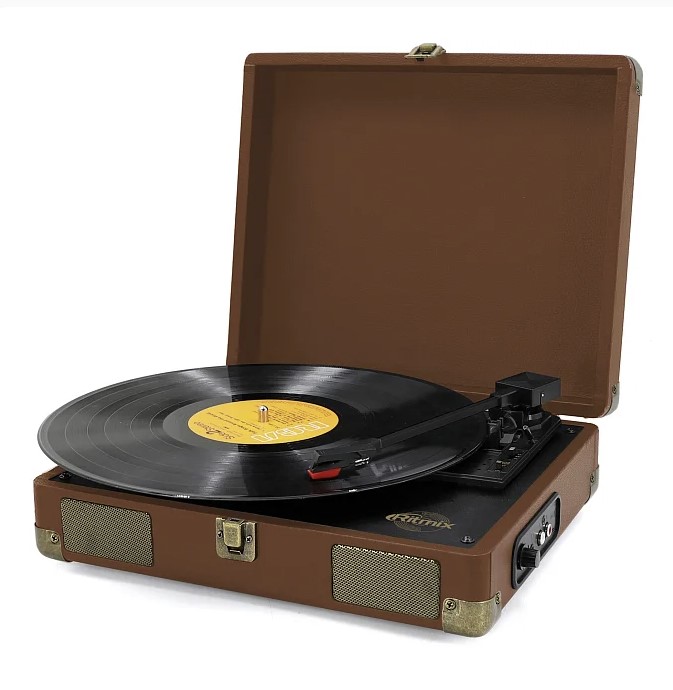 RITMIX LP-100 Brown leather - Проигрыватель виниловых дисков в магазине для музыкантов Рок-н-Ролл