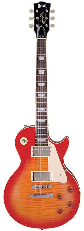 Burny RLG60 VCS - электрогитара, форма корпуса Les Paul® Standard, H-H, Tune-o-matic, вишневый берст в магазине для музыкантов Рок-н-Ролл