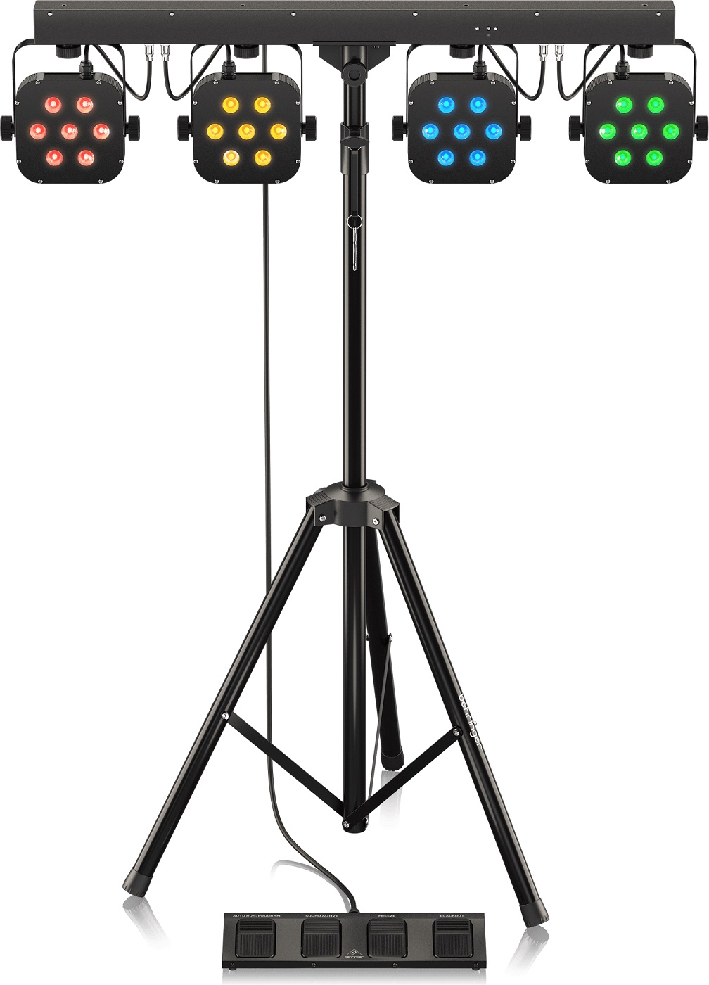 Behringer STAGE TRI LED BUNDLE ST1 - трипод с 4 парами 7 х 3 Вт, RGB, ножной переключатель в магазине для музыкантов Рок-н-Ролл