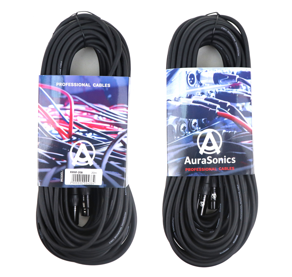 AuraSonics XMXF-20B - кабель микрофонный XLR(F)-XLR(M), 20м, 24AWG, 0.23мм², черный в магазине для музыкантов Рок-н-Ролл