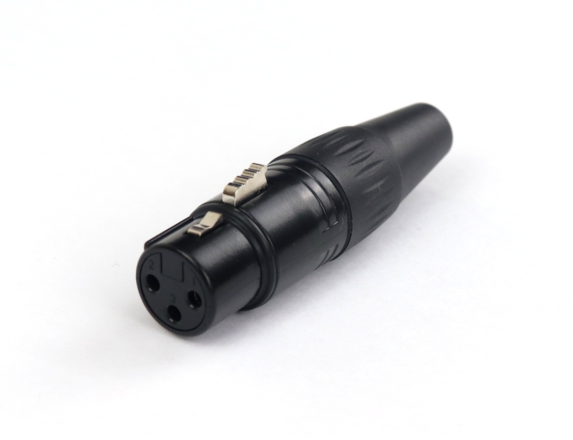 AuraSonics X3F-B - кабельный разъем 3-контактный XLR female, посеребренные контакты, черный, до 50 В в магазине для музыкантов Рок-н-Ролл