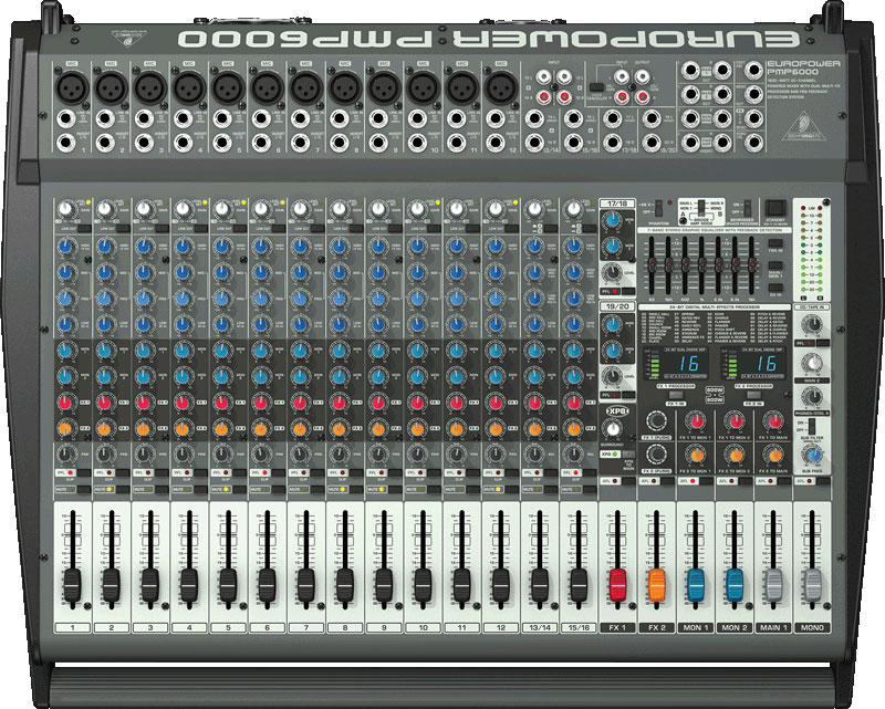 Behringer PMP 6000 - микшер-усилит,2х800 Вт,12 моно/4 стер,эквалайзер,эффекты,подавитель обр.связи в магазине для музыкантов Рок-н-Ролл