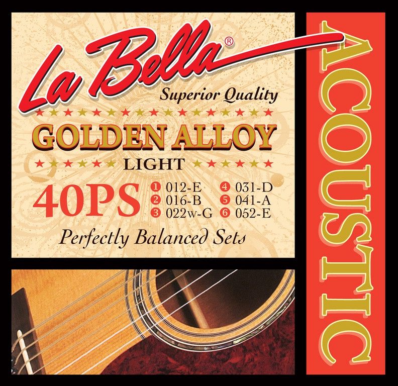 La Bella 40PS - Комплект струн для акустической гитары 12-52  в магазине для музыкантов Рок-н-Ролл