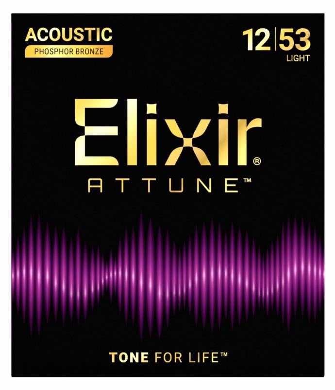 Elixir 21052 Attune - Комплект струн для акустической гитары, фосфорная бронза, с покрытием, 12-53 в магазине для музыкантов Рок-н-Ролл