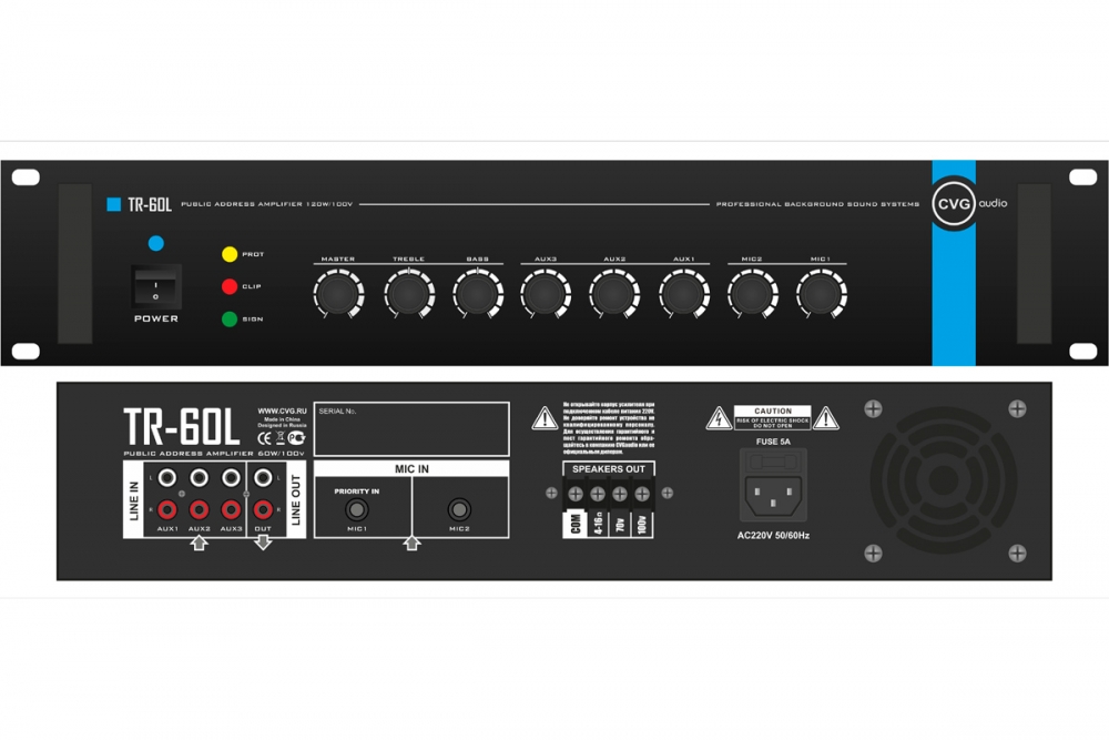 CVGaudio TR-60L - Профессиональный экономичный Public Address микшер - усилитель 60W в магазине для музыкантов Рок-н-Ролл