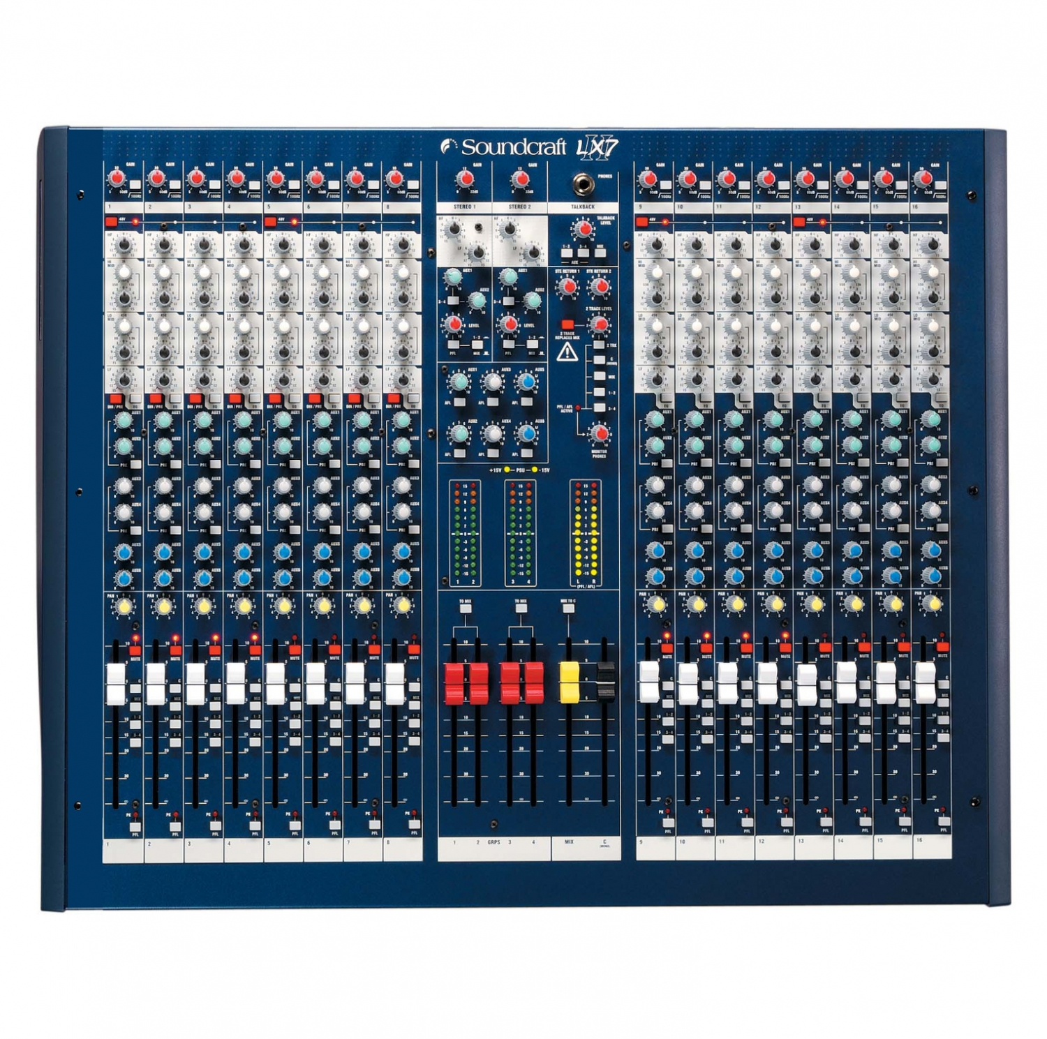 Soundcraft LX7ii 16 - микшер 16 моно, 2 стерео (на поворотной ручке), 6 Aux, 4 подгруппы. TRS директ в магазине для музыкантов Рок-н-Ролл