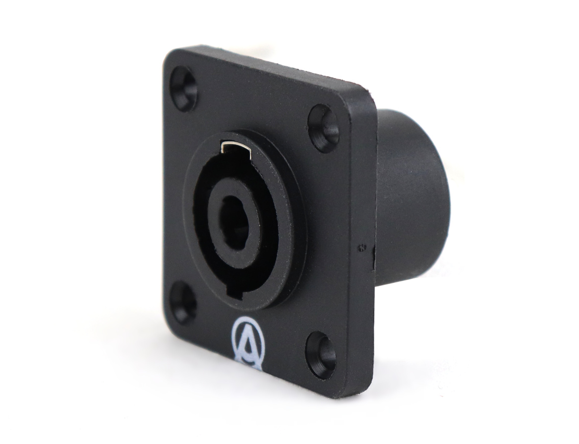 AuraSonics SC4FS - панельный разъем 4-контактный спикон female, квадратный фланец в магазине для музыкантов Рок-н-Ролл