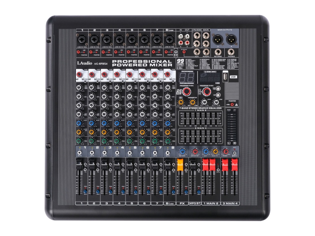 LAudio AG-8PBX4 - Активный Микшерный пульт, 8 каналов, серия PRO в магазине для музыкантов Рок-н-Ролл