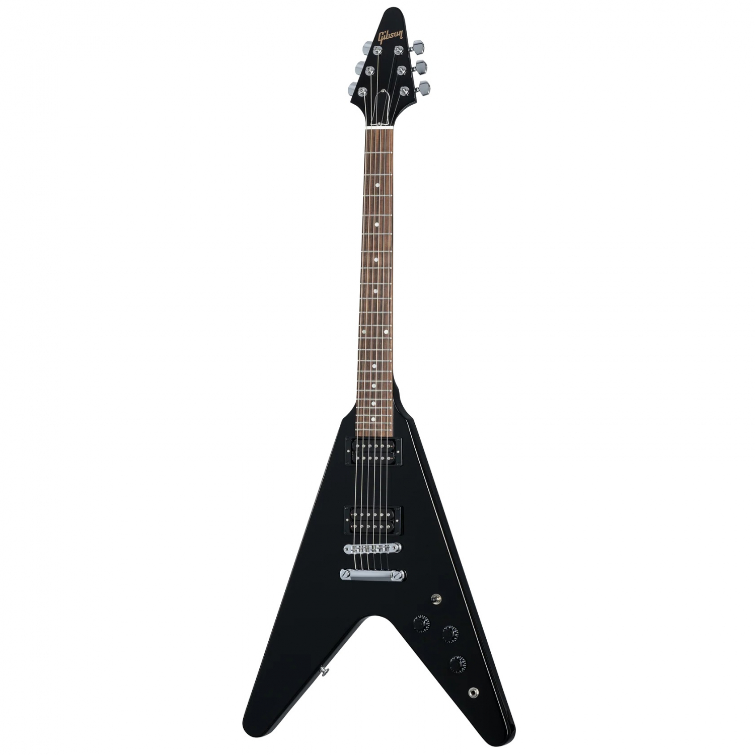 Gibson 80s Flying V Ebony - Электрогитара 6 струн, корпус - красное дерево, гриф - красное дерево в магазине для музыкантов Рок-н-Ролл