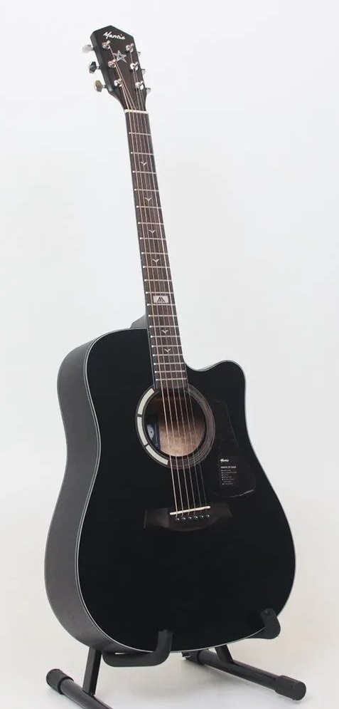 Mantic GT-1DC BK - Акустическая гитара, корпус дредноут, с вырезом, цвет чёрный в магазине для музыкантов Рок-н-Ролл