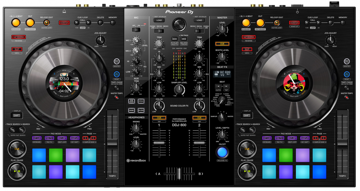 PIONEER DDJ-800 - DJ контроллер для rekordbox dj, микшер 2 канала, дисплеи джогов в магазине для музыкантов Рок-н-Ролл