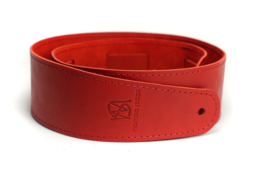 Mamba straps MB6061-117-03 - Ремень для гитары, кожаный, красный в магазине для музыкантов Рок-н-Ролл
