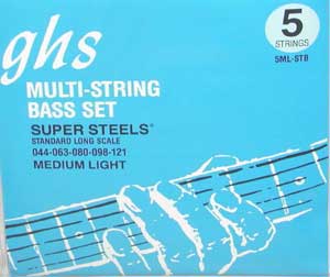 GHS 5ML-STB Super Steels 44-121 - Струны для бас гитары; нержавеющая сталь; круглая обмотка; (44-63- в магазине для музыкантов Рок-н-Ролл