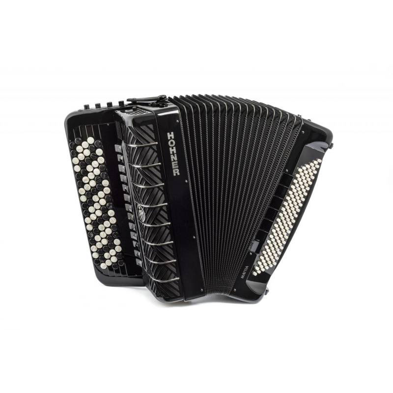 HOHNER MATTIA IV 120 B-stepped (A3691) BK gun black - кнопочный аккордеон, гриф B в магазине для музыкантов Рок-н-Ролл