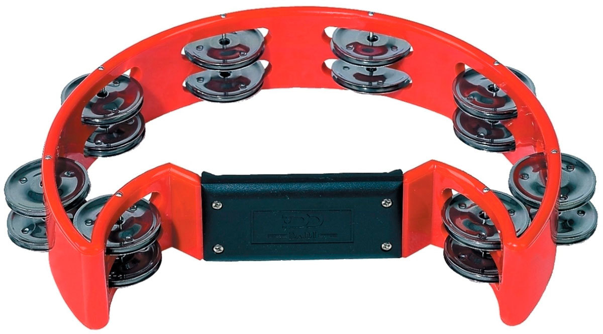 GEWA 841542 Jingle wreath Half moon Red - тамбурин красный, пластик, 20 пар бубенцов в магазине для музыкантов Рок-н-Ролл