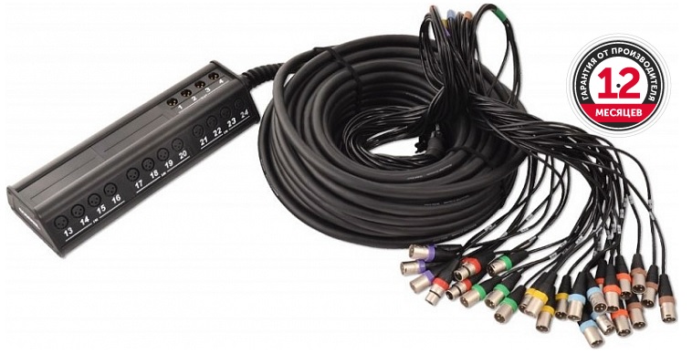 Cordial CYB 24-4 C - Мультикор (stagebox) 24xinput, 4xoutput, XLR male, 30,0 м, черный в магазине для музыкантов Рок-н-Ролл
