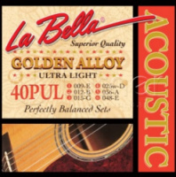 La Bella 40PUL Golden Alloy - Комплект струн для акустической гитары, бронза, Ultra Light, 9-48 в магазине для музыкантов Рок-н-Ролл