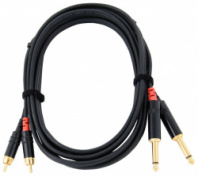 Cordial CFU 3 PC - кабель 2RCA/2моно-джек 6,3 мм male, 3,0 м, черный в магазине для музыкантов Рок-н-Ролл Cordial CFU 3 PC - кабель 2RCA/2моно-джек 6,3 мм male, 3,0 м, черный в магазине для музыкантов Рок-н-Ролл