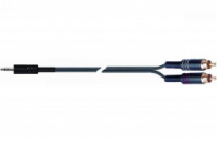 QUIK LOK STR612-1 BK - компонентный кабель, разъёмы Stereo 3.5mm jack - 2 RCA, чёрный, 1м в магазине для музыкантов Рок-н-Ролл