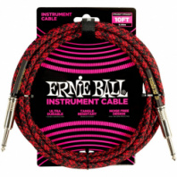 Ernie Ball 6394 - кабель инструментальный, оплетёный, 3,05 м, прям джеки, красный/черный в магазине для музыкантов Рок-н-Ролл Ernie Ball 6394 - кабель инструментальный, оплетёный, 3,05 м, прям джеки, красный/черный в магазине для музыкантов Рок-н-Ролл