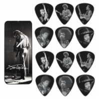 Dunlop JH-PT06M Jimi Hendrix Silver Portrait - Медиаторы 12шт, средние, в коробочке в магазине для музыкантов Рок-н-Ролл