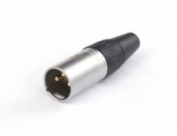 AuraSonics X3M-G - кабельный разъем 3-контактный XLR male, позолоченные контакты, хром, до 50 В в магазине для музыкантов Рок-н-Ролл