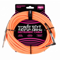 Ernie Ball 6084 - кабель инструментальный, оплетёный, 5,49 м, прямой/угловой джеки, оранжевый неон в магазине для музыкантов Рок-н-Ролл Ernie Ball 6084 - кабель инструментальный, оплетёный, 5,49 м, прямой/угловой джеки, оранжевый неон в магазине для музыкантов Рок-н-Ролл