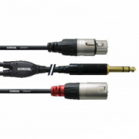 Cordial CFY 3 VFM - кабель Y-адаптер джек стерео 6,3 мм/XLR male+XLR female, 3,0 м, черный в магазине для музыкантов Рок-н-Ролл