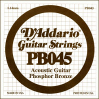 D'Addario PB045 - одиночная струна для акустических гитар, .045 (.1,14мм), Фосфор-Бронза в магазине для музыкантов Рок-н-Ролл