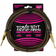 Ernie Ball 6428 - кабель инструментальный, оплетёный, 3,05 м, прямые джеки, черно-золотой в магазине для музыкантов Рок-н-Ролл Ernie Ball 6428 - кабель инструментальный, оплетёный, 3,05 м, прямые джеки, черно-золотой в магазине для музыкантов Рок-н-Ролл
