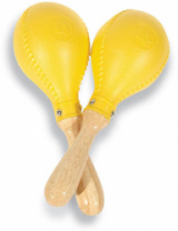 LP 281 Professional Maracas - маракасы пластиковые желтые, деревянная ручка в магазине для музыкантов Рок-н-Ролл