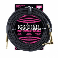 Ernie Ball 6086 - кабель инструментальный, оплетёный, 5,49 м, прямой/угловой джеки, чёрный в магазине для музыкантов Рок-н-Ролл Ernie Ball 6086 - кабель инструментальный, оплетёный, 5,49 м, прямой/угловой джеки, чёрный в магазине для музыкантов Рок-н-Ролл