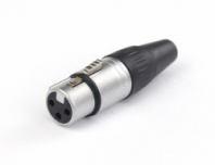 AuraSonics X3F-G - кабельный разъем 3-контактный XLR female, позолоченные контакты, хром, до 50 В в магазине для музыкантов Рок-н-Ролл