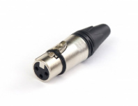 AuraSonics XN3F - кабельный разъем 3-контактный XLR female, посеребренные контакты, никель, до 50 В в магазине для музыкантов Рок-н-Ролл