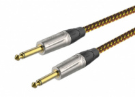 ROXTONE TGJJ300-11/1 - Кабель инструментальный, Желто-коричневый, 6.5mm, 2x6,3 mono Jack, 1м в магазине для музыкантов Рок-н-Ролл