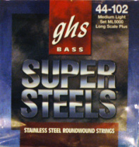 GHS ML5000 Super Steels 44-102 - Струны для бас-гитары; (44-63-80-102); круглая обмотка; нержавеющая в магазине для музыкантов Рок-н-Ролл GHS ML5000 Super Steels 44-102 - Струны для бас-гитары; (44-63-80-102); круглая обмотка; нержавеющая в магазине для музыкантов Рок-н-Ролл